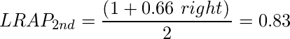  LRAP_{2nd}=\dfrac{\left ( 1+0.66 \ right )}{2} = 0.83 
